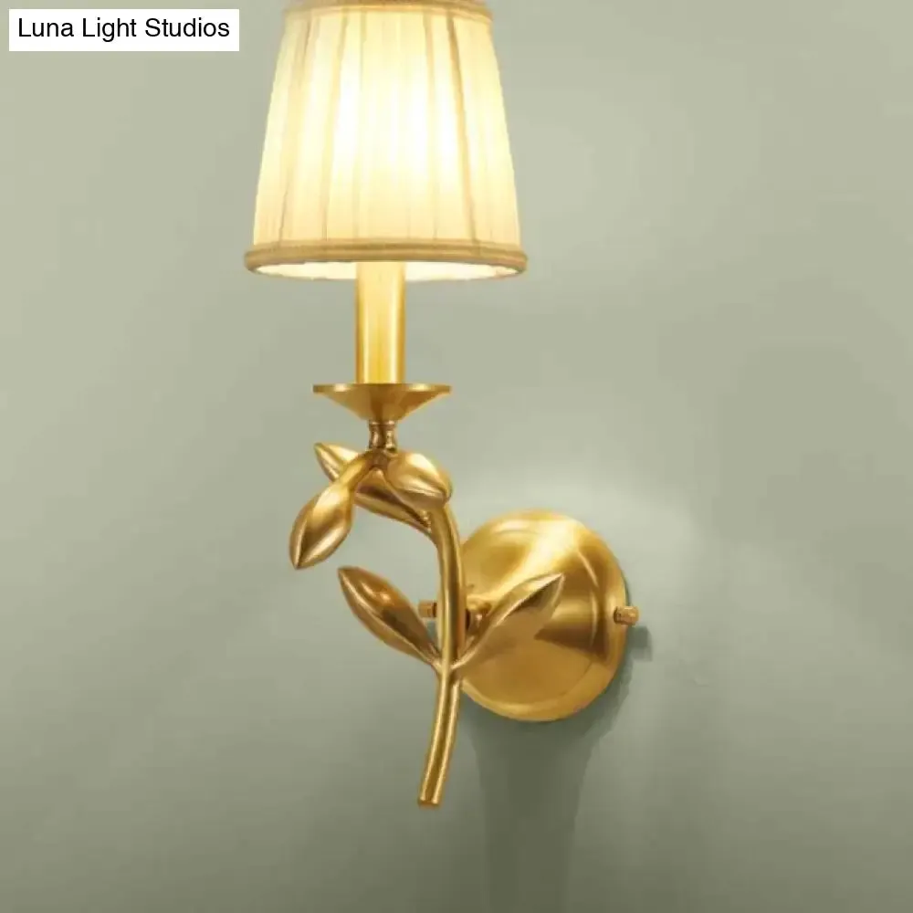 Simple European Style Flower Copper Wall Lamp