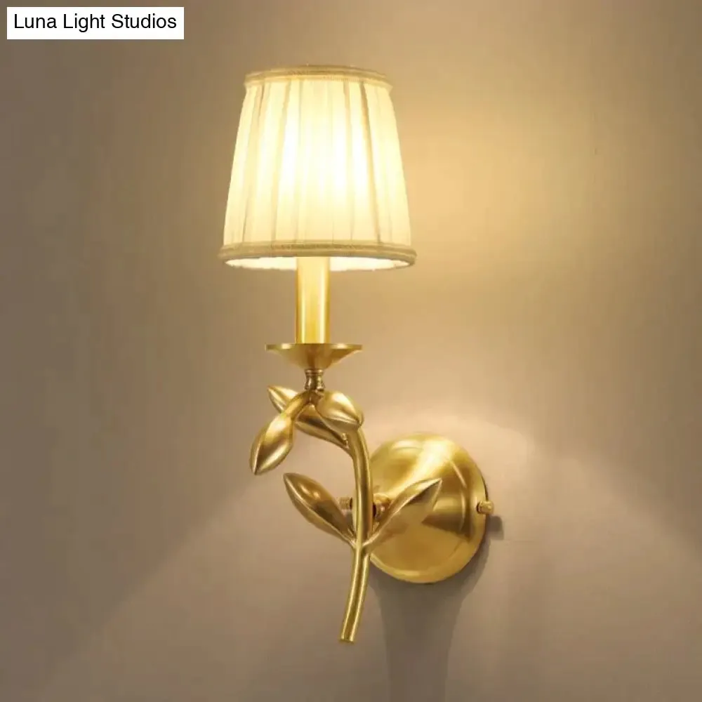 Simple European Style Flower Copper Wall Lamp