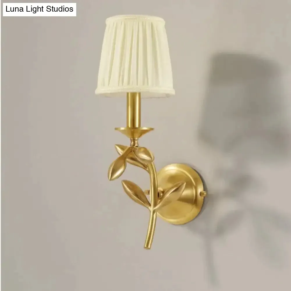 Simple European Style Flower Copper Wall Lamp