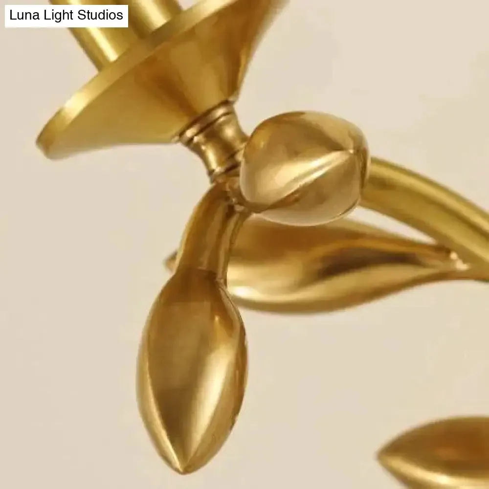 Simple European Style Flower Copper Wall Lamp