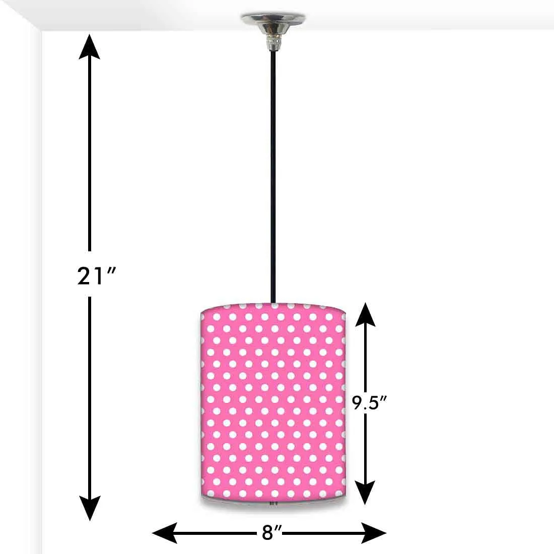 Simple Hanging Pendant Lamp - Pink Dots