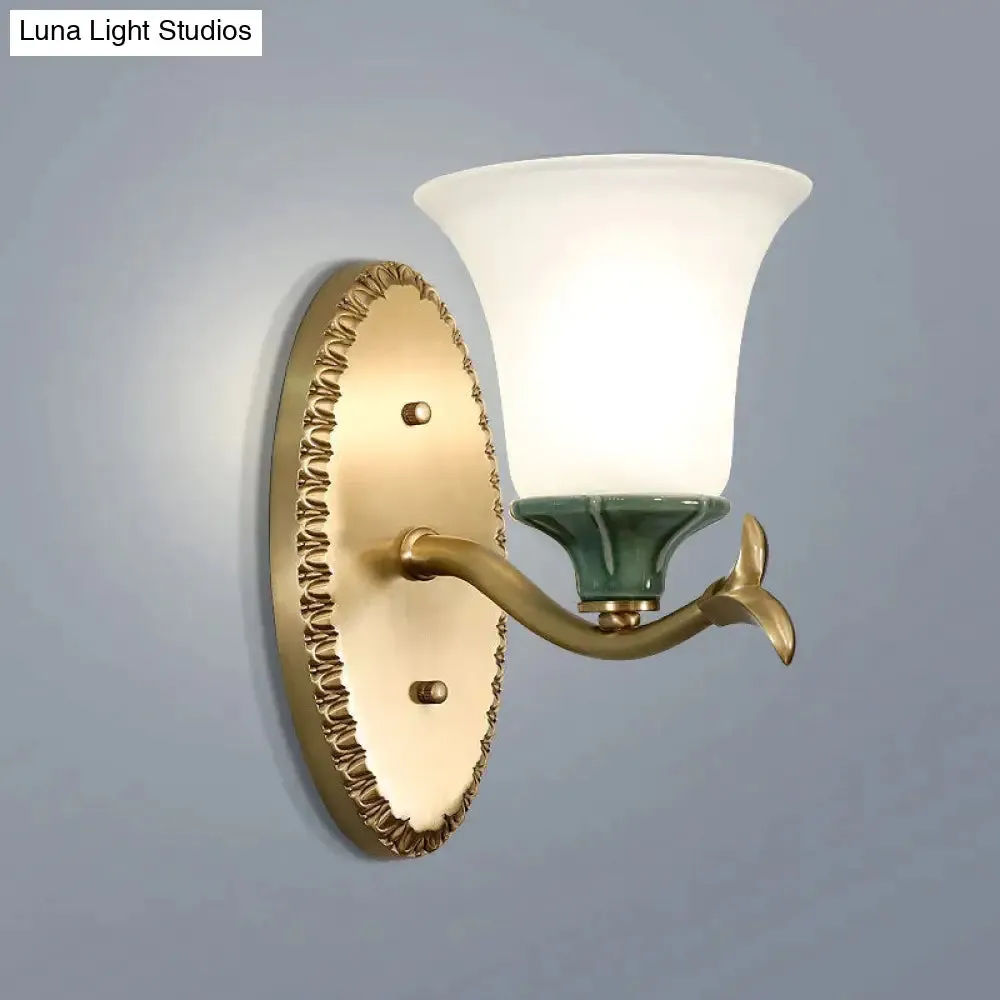 Simple Retro Staircase Lamp Bedroom Bedside Copper Wall Lamp