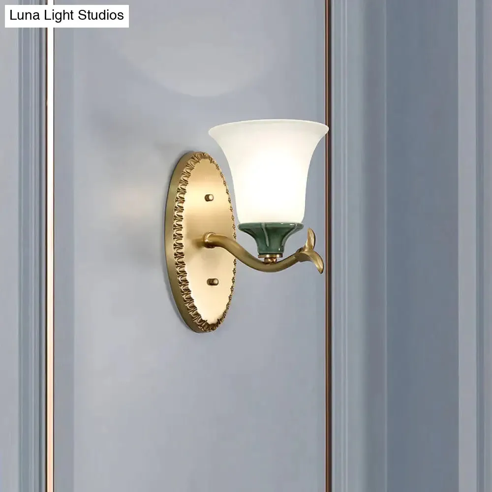 Simple Retro Staircase Lamp Bedroom Bedside Copper Wall Lamp