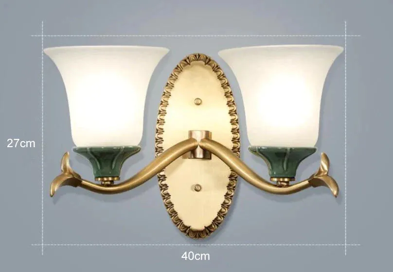 Simple Retro Staircase Lamp Bedroom Bedside Copper Wall Lamp