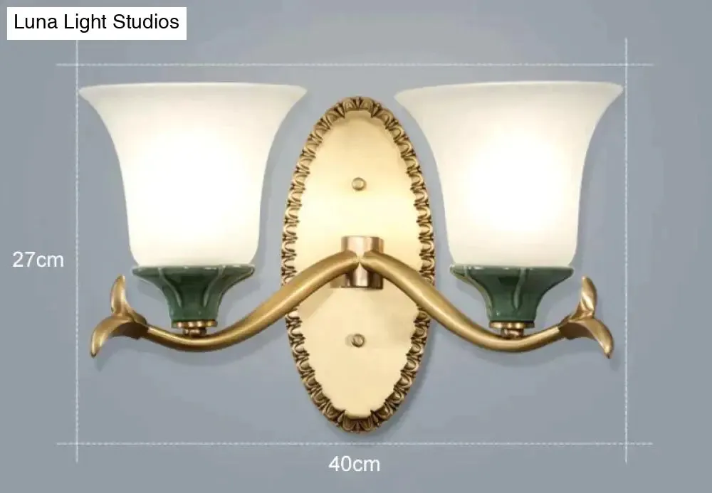 Simple Retro Staircase Lamp Bedroom Bedside Copper Wall Lamp