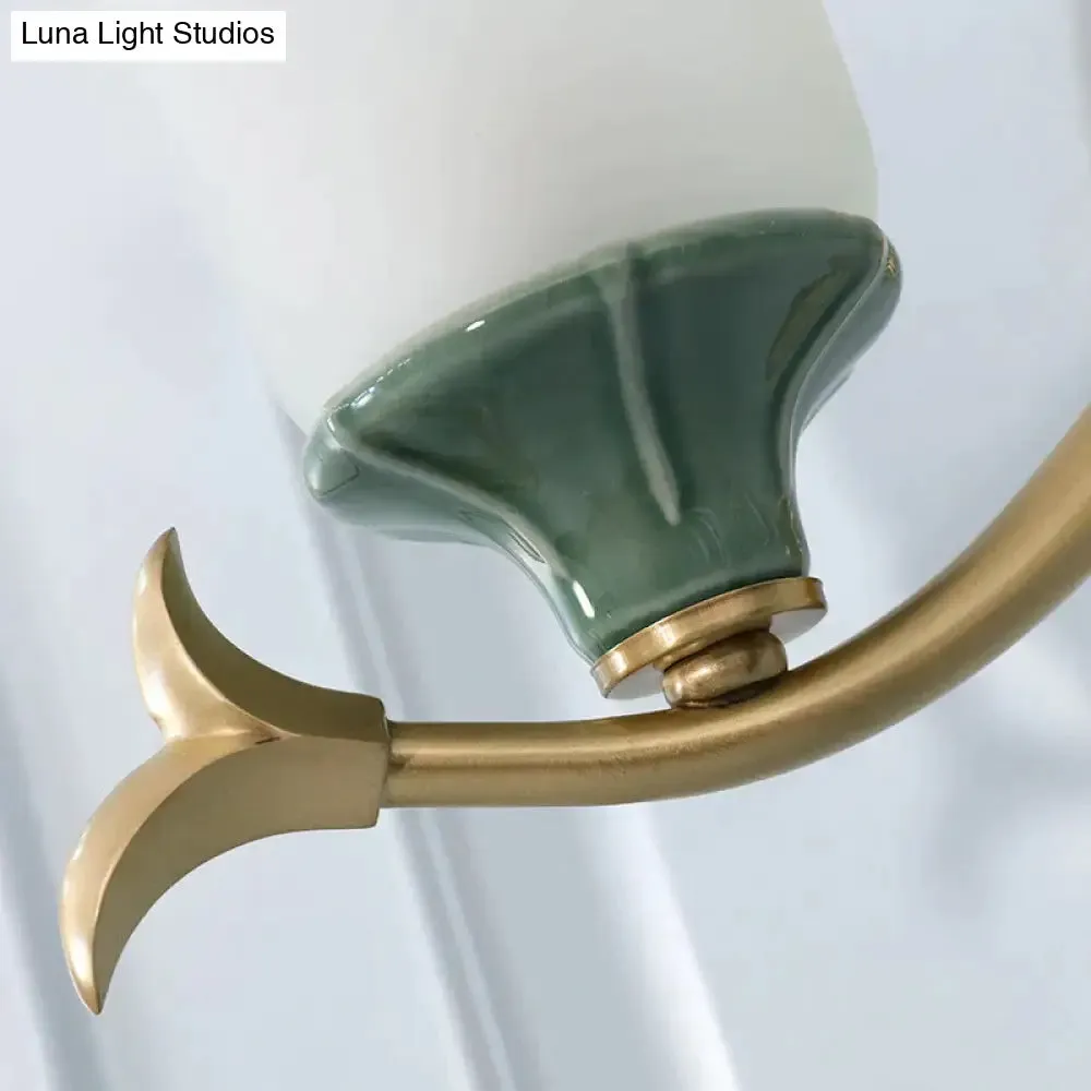 Simple Retro Staircase Lamp Bedroom Bedside Copper Wall Lamp