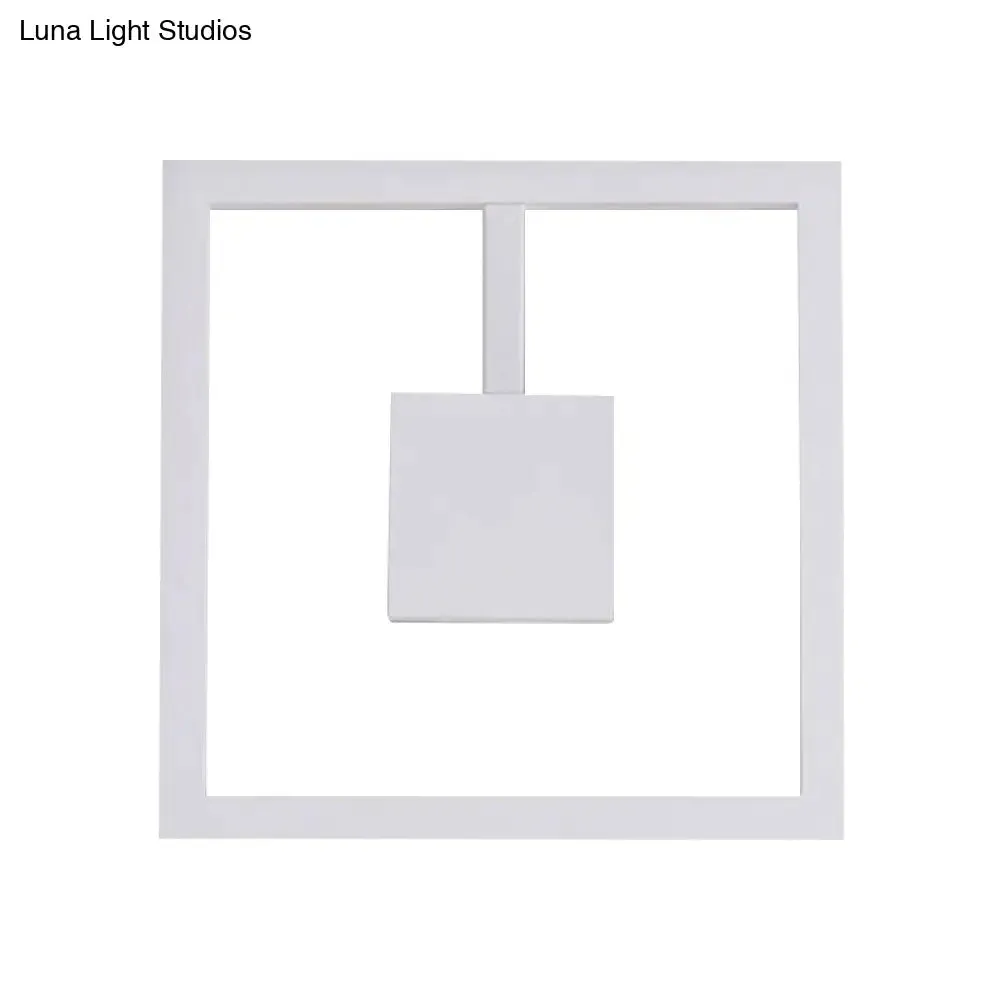 Sleek Square LED Wall Sconce for Bedroom - Warm/White Acrylic Light Fixture in Black/White