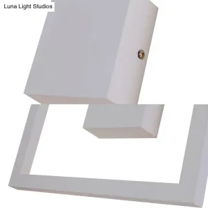 Sleek Square LED Wall Sconce for Bedroom - Warm/White Acrylic Light Fixture in Black/White