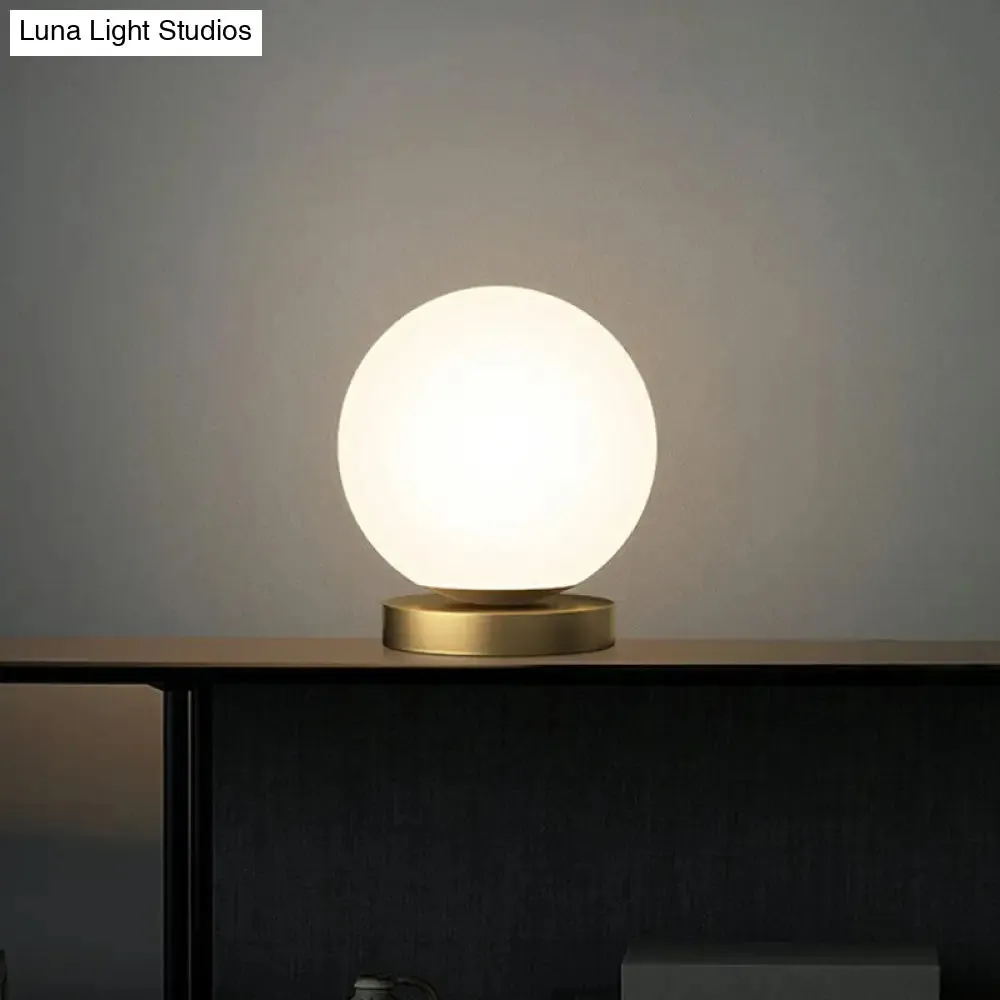 Small Sphere Night Light Glass Table Lamp with Gold Base - Simple and Elegant