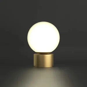 Small Sphere Night Light Glass Table Lamp with Gold Base - Simple and Elegant