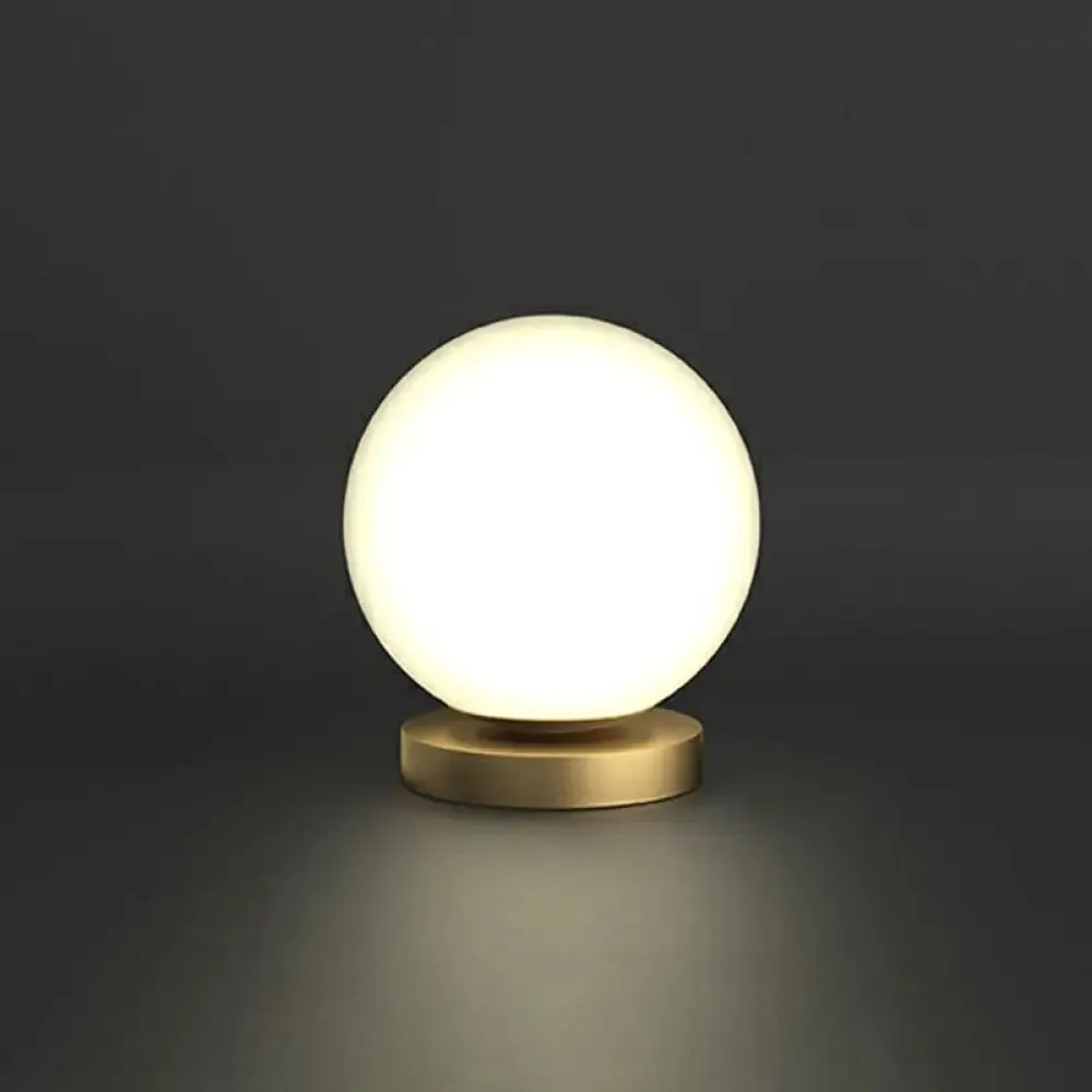 Small Sphere Night Light Glass Table Lamp with Gold Base - Simple and Elegant