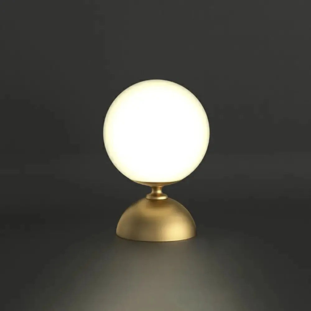 Small Sphere Night Light Glass Table Lamp with Gold Base - Simple and Elegant