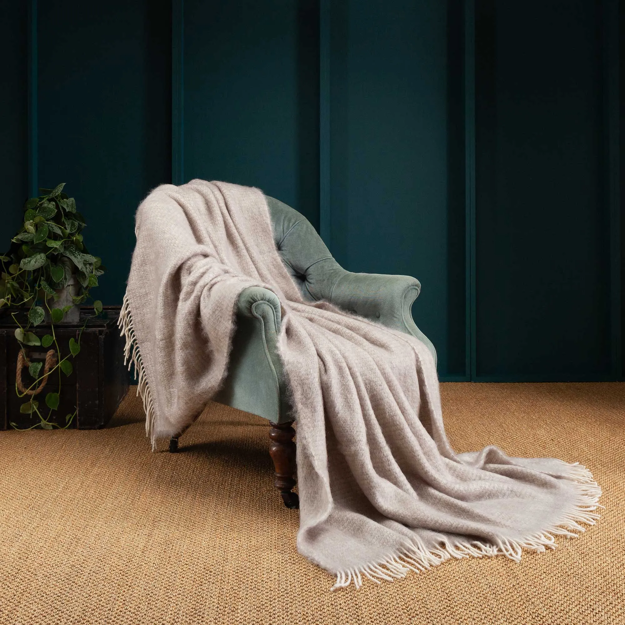 Sofia Mohair Blanket Linen