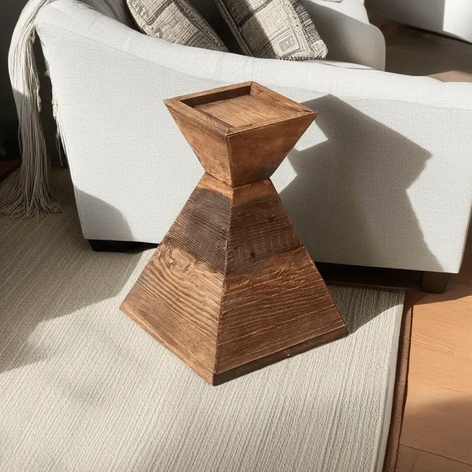 Solid Wood High Candels Holder,Large Decorative Candle Holders Wood Pillar Candle Farmhouse Candle Holder Stand