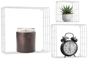 Sorbus Floating Square Shelves (Metal Square - Black)