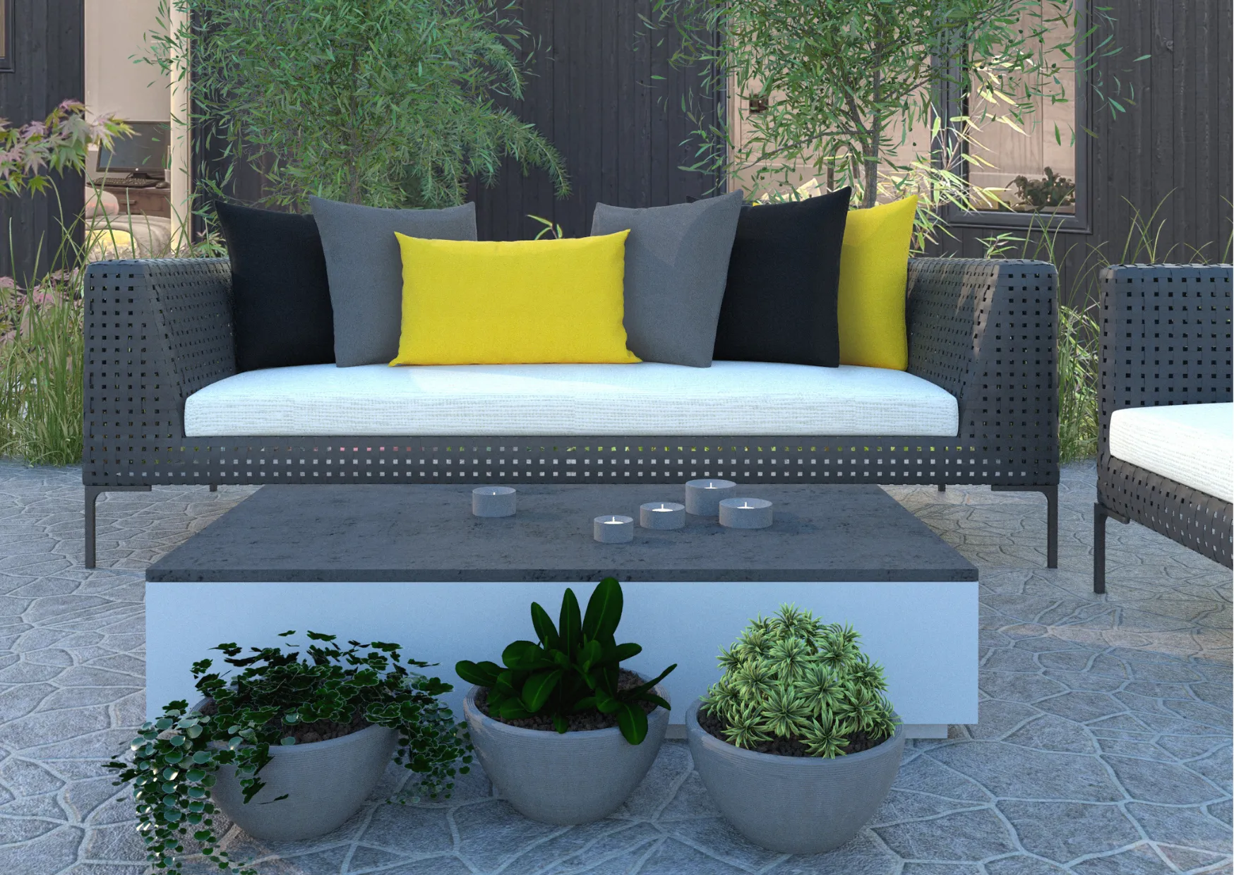 Sorrento Black Outdoor Pillows