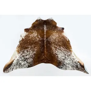 Speckled Brown Dark - Brown & White Coloured Large Premium Cowhide Rug