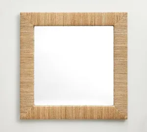 SRA Home Decor Vintage Wooden Rope Look Wall Mount Mirror for Home Decoration, Wall Mirror for Living Room, Mirror for Bedroom, Mirror for Bathroom, Brown (18" Inches Square)