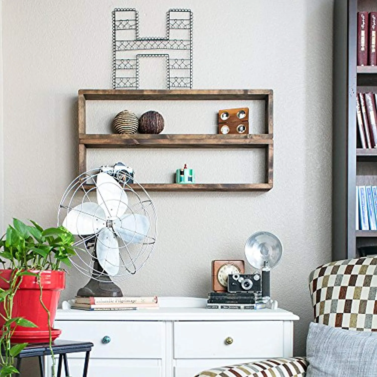 Stackable Floating Box Shelves (Set of 2) | Solid Wood | Wall Mount | Modern Farmhouse Decor | 8 x 32 Inch
