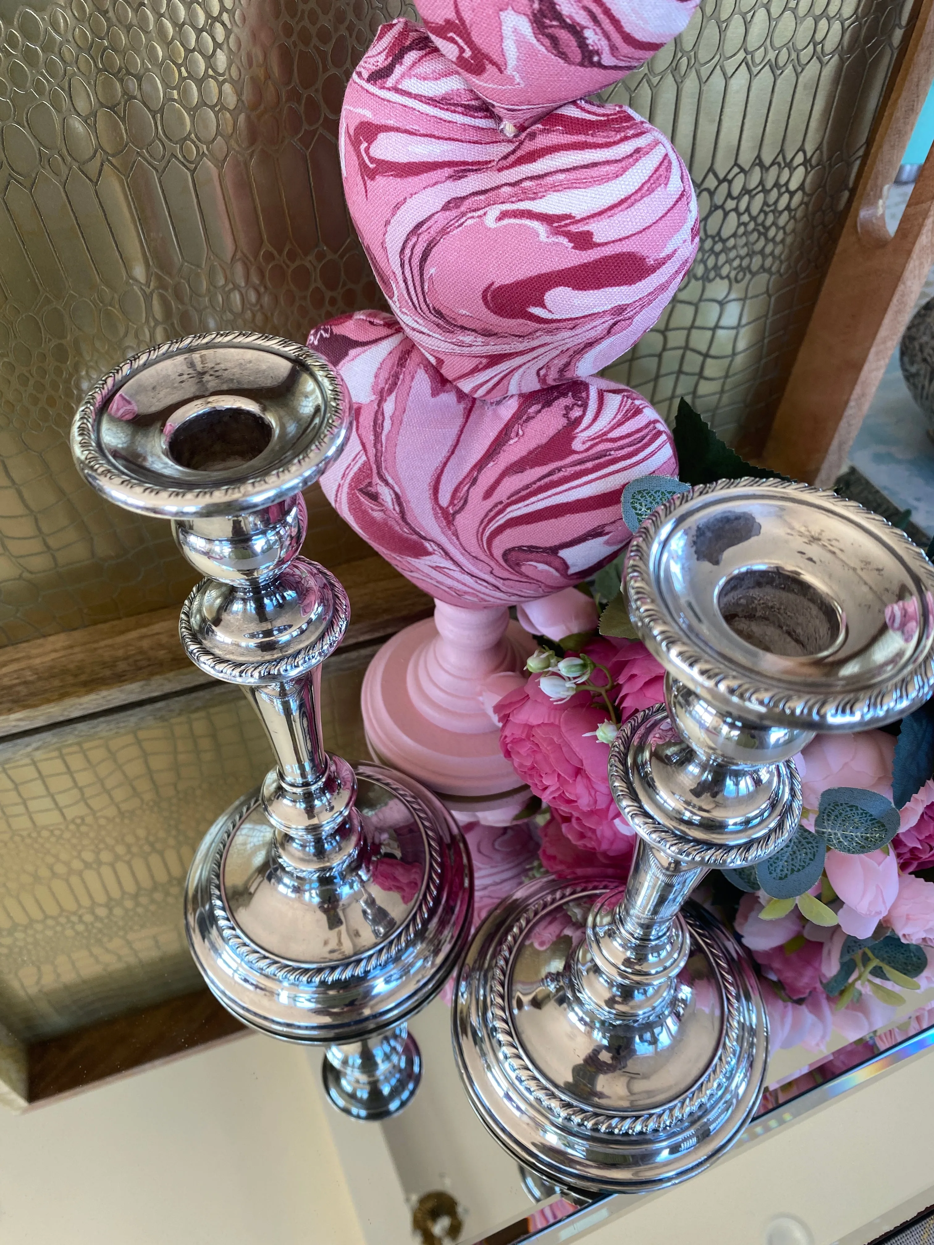 Sterling Silver Weighted and Stamped Candlesticks