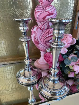 Sterling Silver Weighted and Stamped Candlesticks