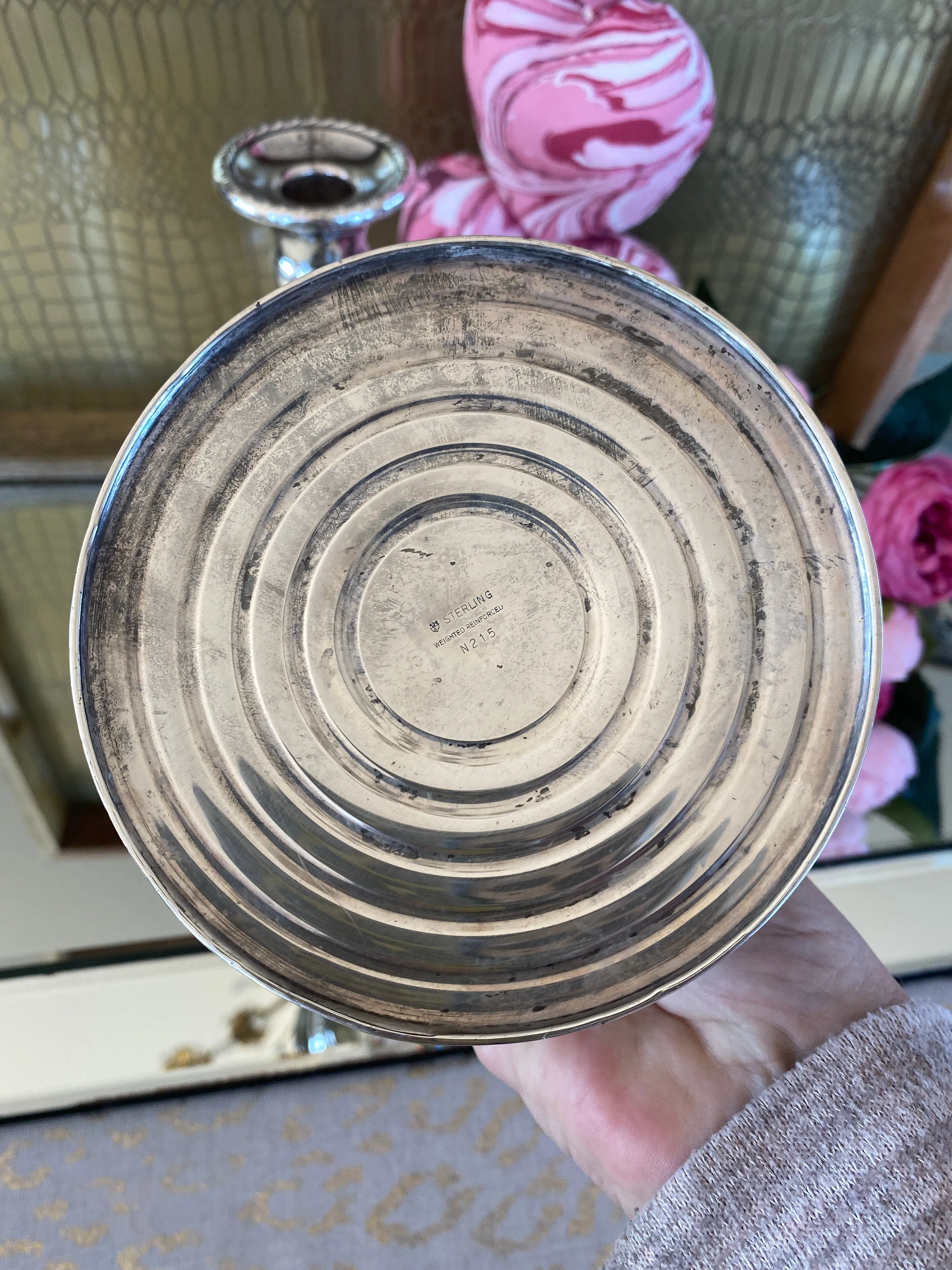 Sterling Silver Weighted and Stamped Candlesticks