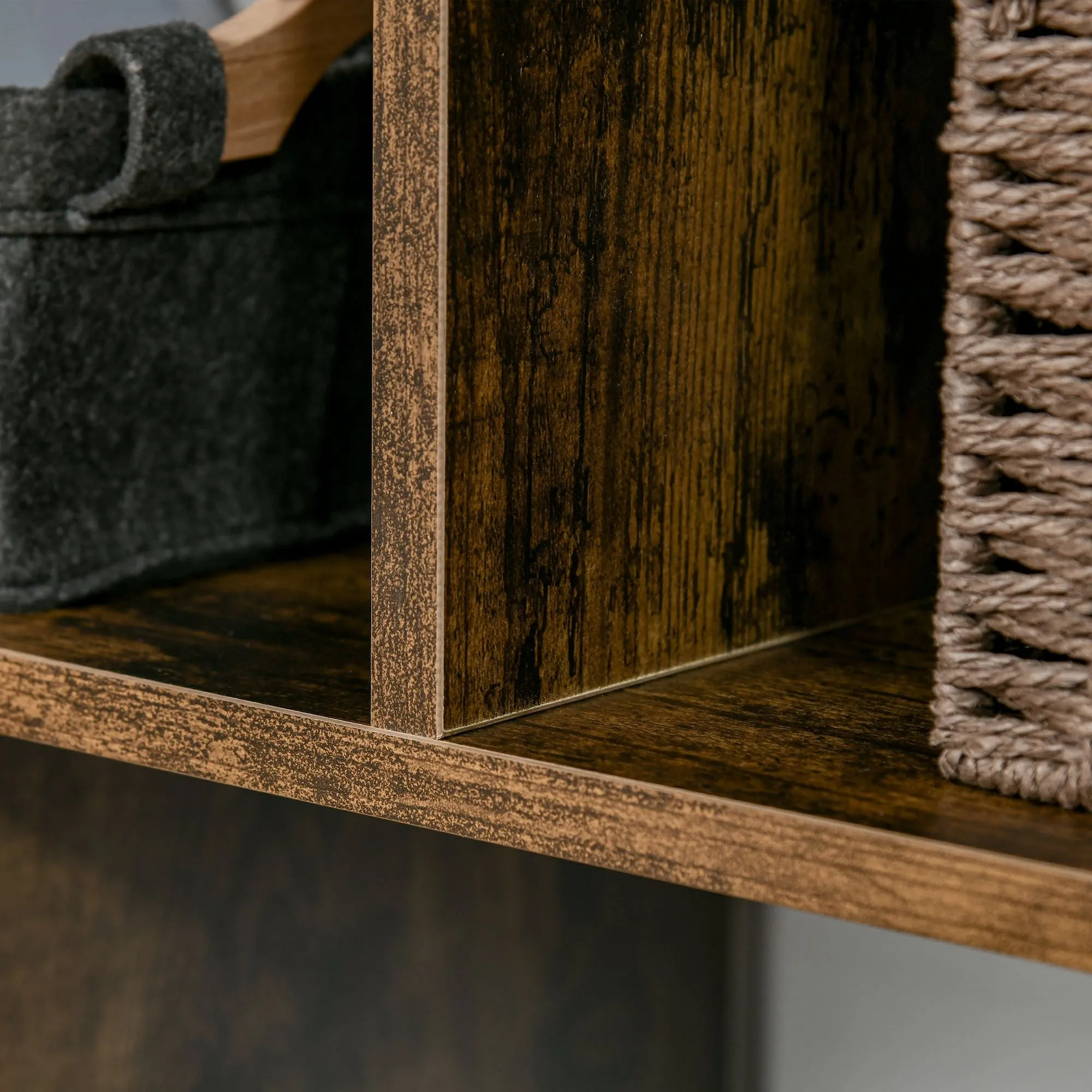 Storage Shelf 3-Tier Bookcase Display Rack Home Organizer for Home Office, Living Room, Playroom, Rustic Brown