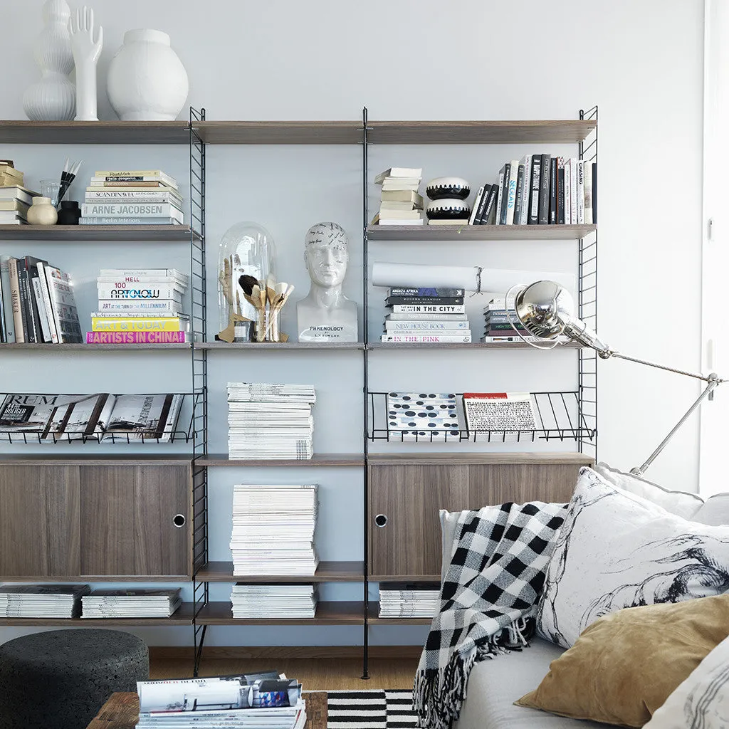 String Shelving - Sliding Door Cabinet