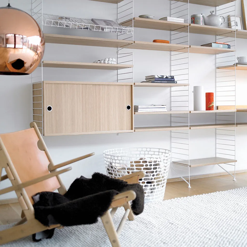String Shelving - Sliding Door Cabinet