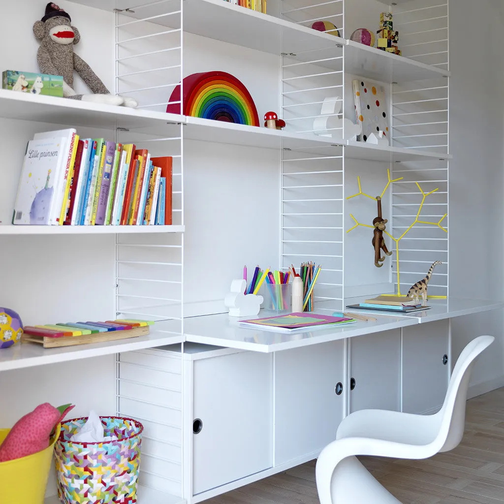 String Shelving - Sliding Door Cabinet