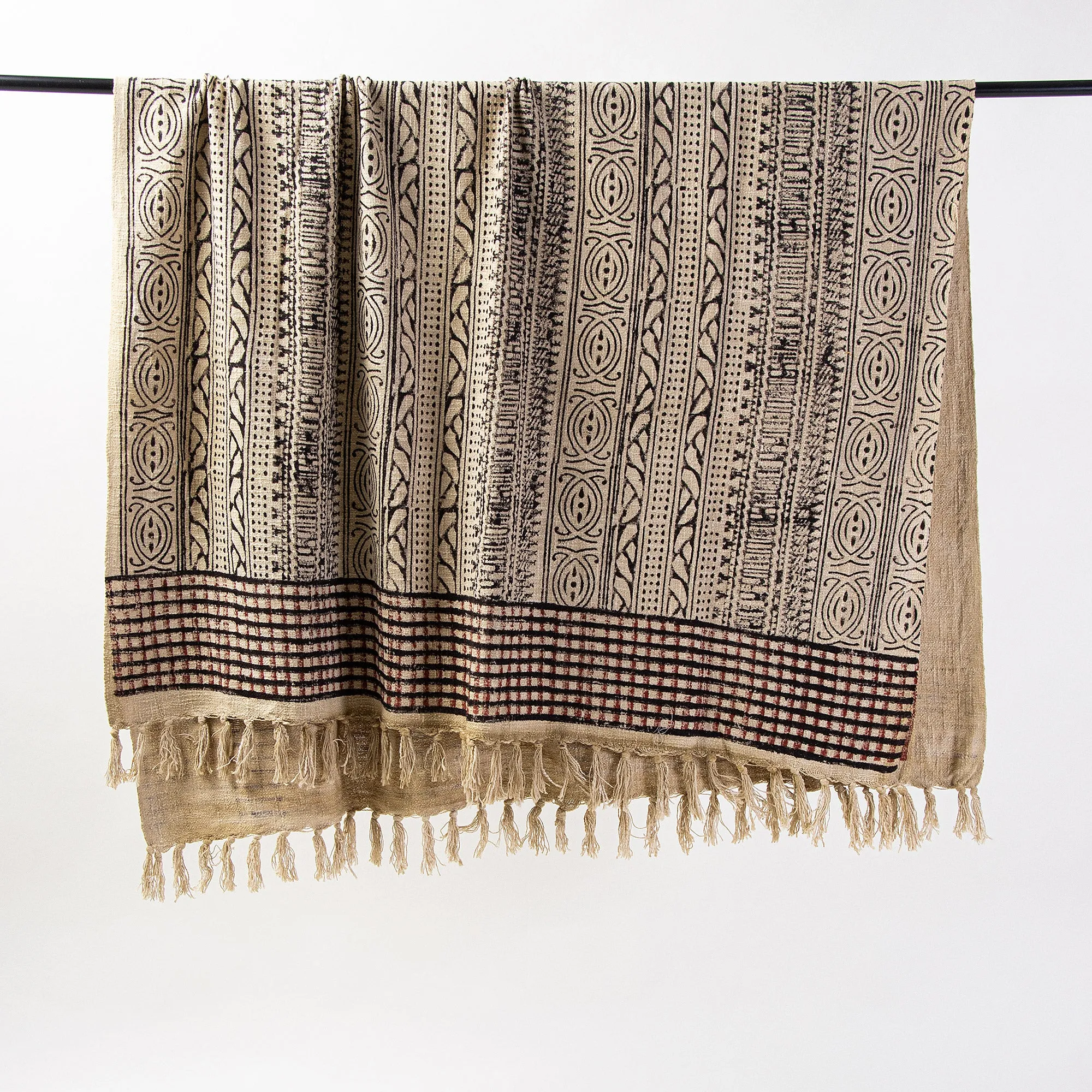 Stripes Block Print Cotton Throw Blankets For Home Decor