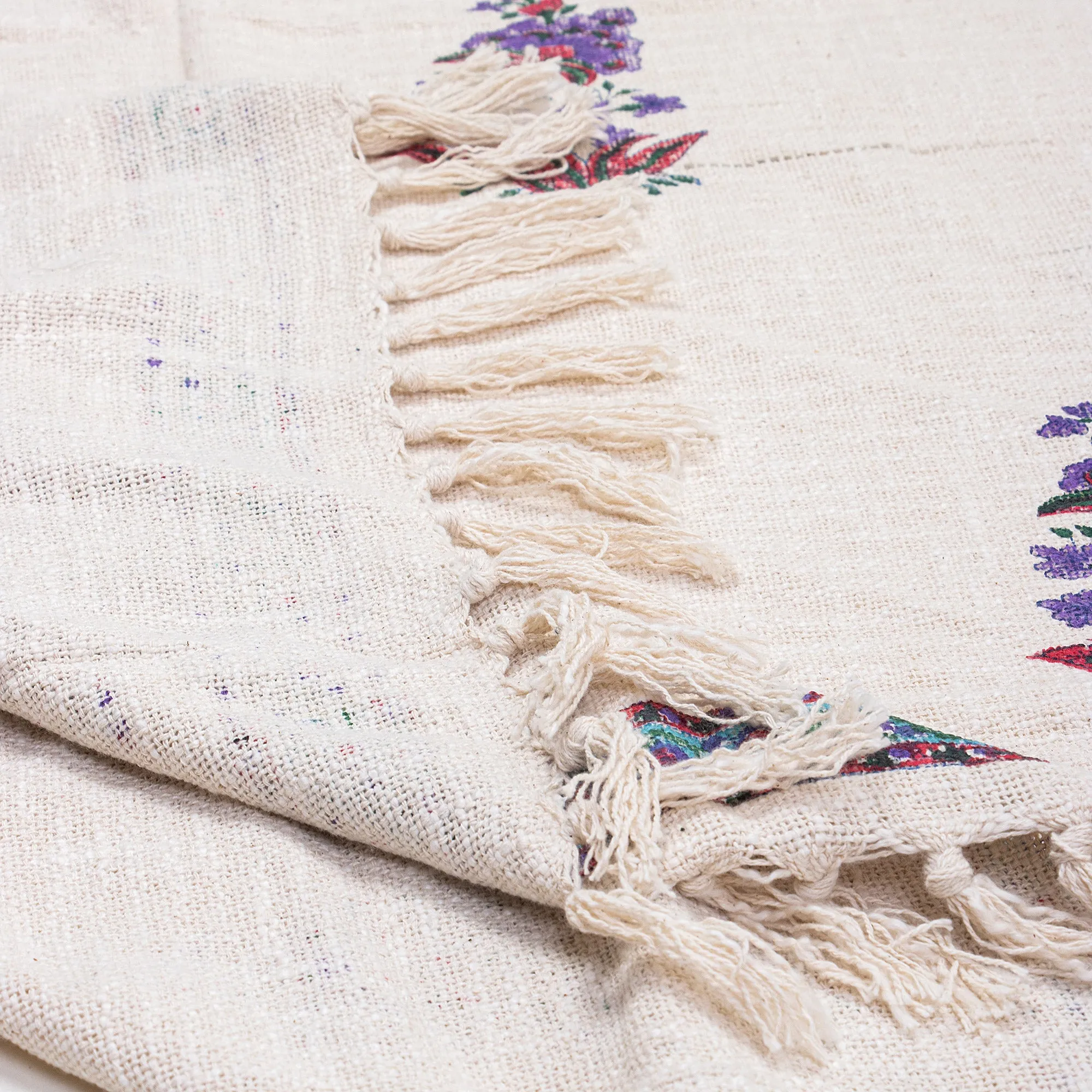 Stylish Purple Floral Hand Block Print Throws For Home Decor