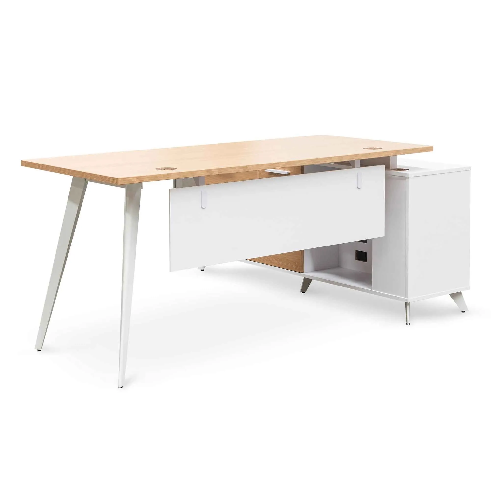 Stylus 160cm Left Return Executive Office Desk - Natural