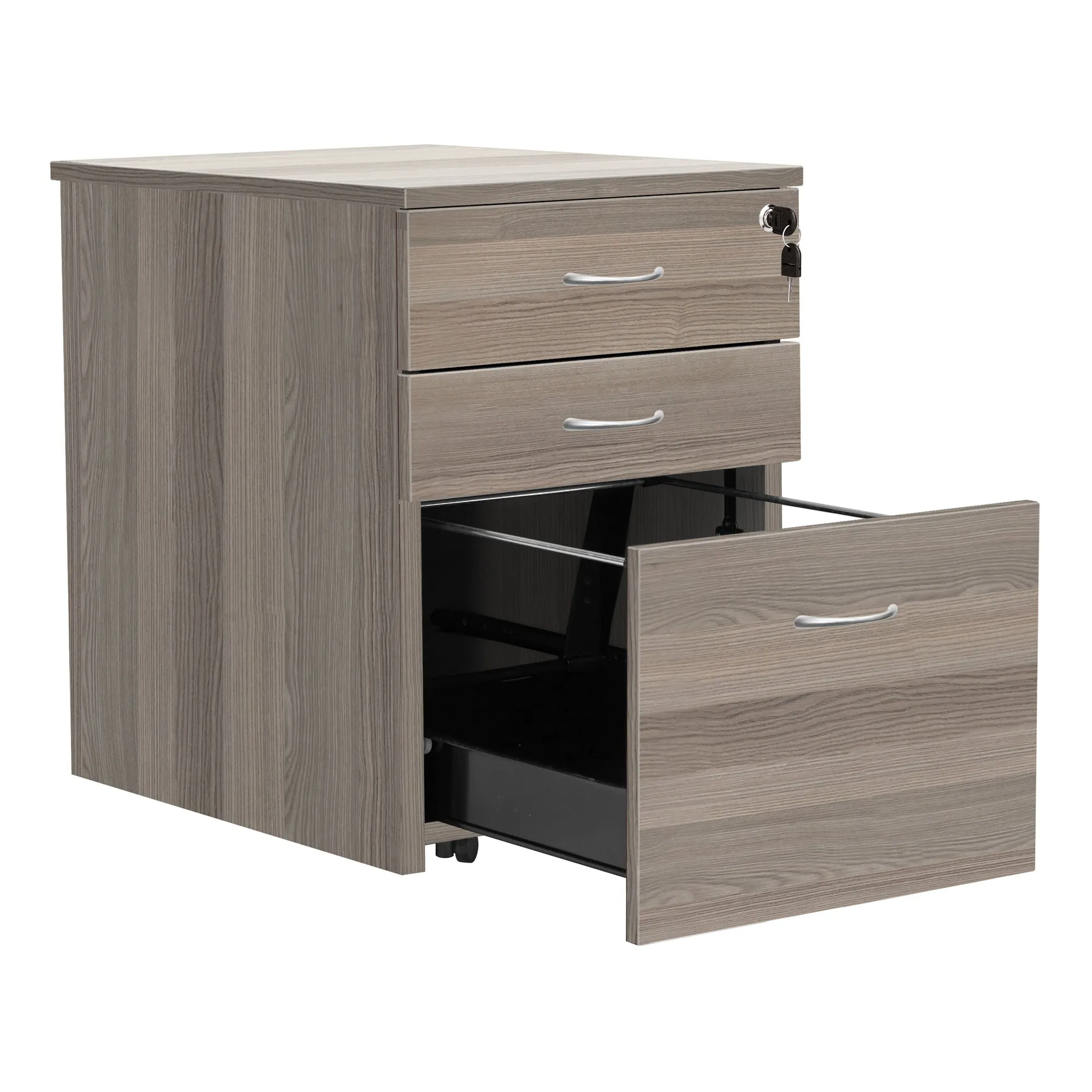 TC Wooden Desk High Mobile Pedestal