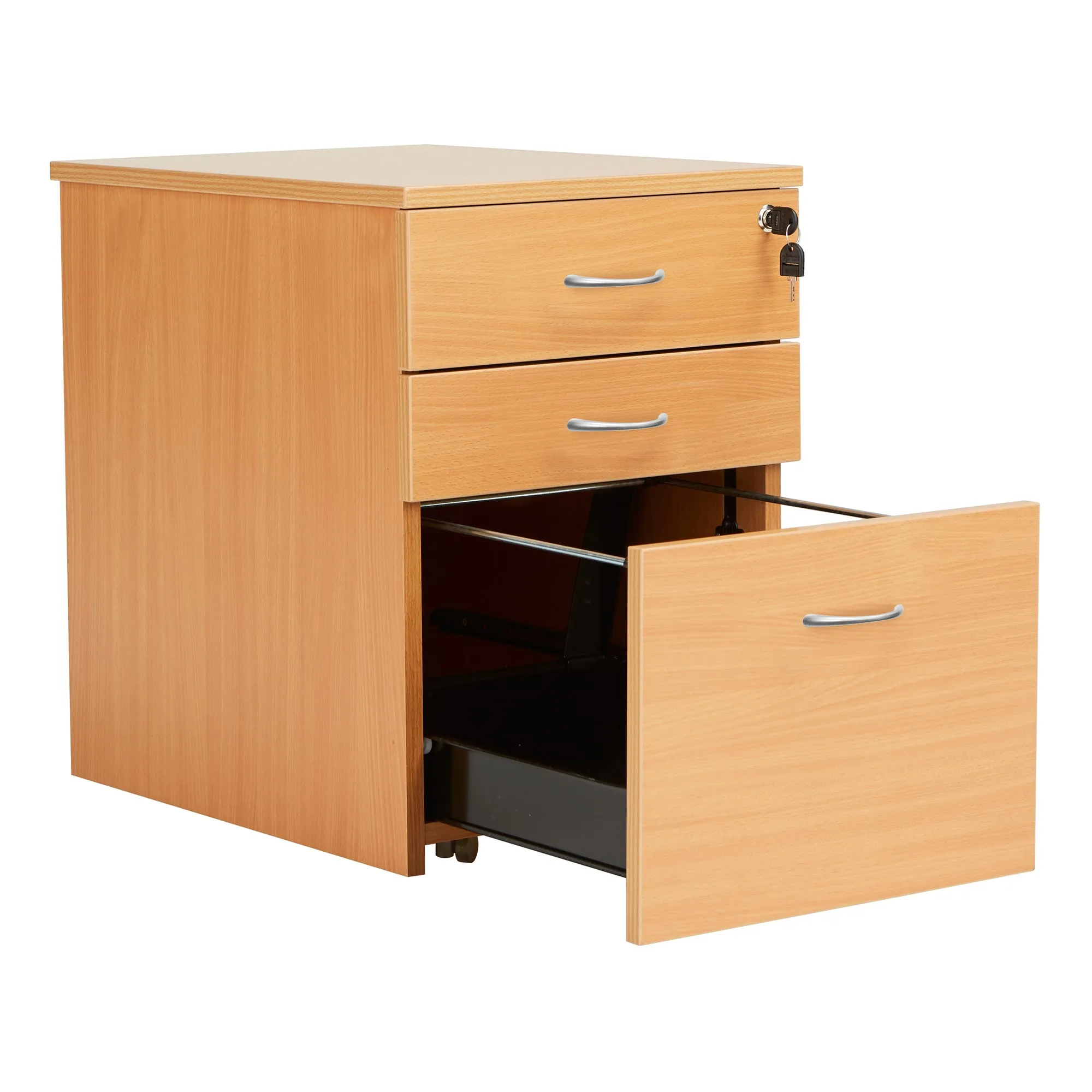 TC Wooden Desk High Mobile Pedestal