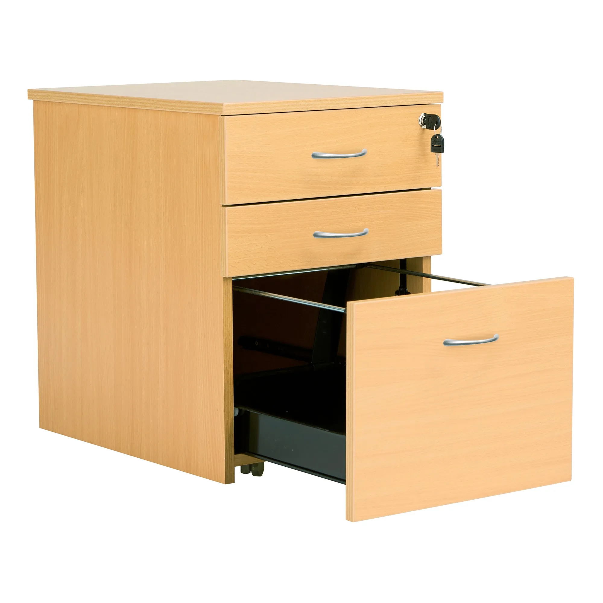 TC Wooden Desk High Mobile Pedestal