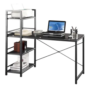 Techni Mobili Glass Desk with Built-in Shelves