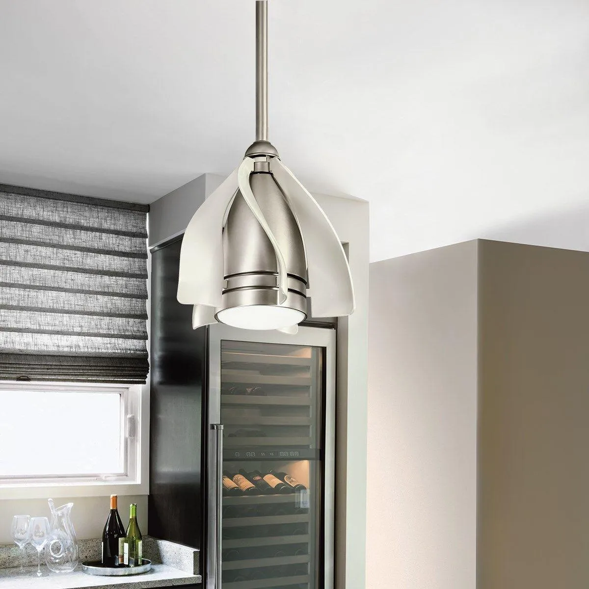 Terna 15 Inch White Modern LED Ceiling Fan with Remote