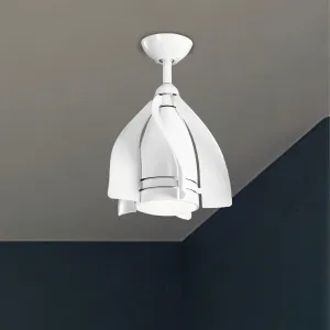 Terna 15 Inch White Modern LED Ceiling Fan with Remote