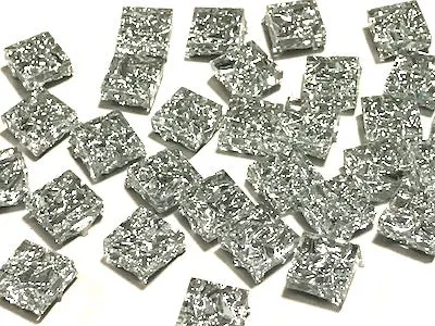 Textured Silver Mirror Tiles - 1 cm