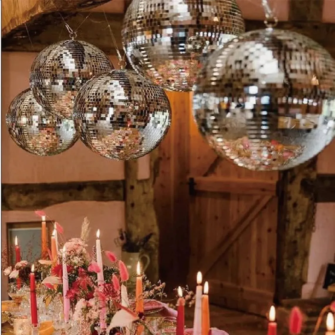 The Decor Affair 1 Pcs Disco Ball with Hanging Swivel,Mirror Ball (Multiple Sizes) (10 Inch) Decoration.