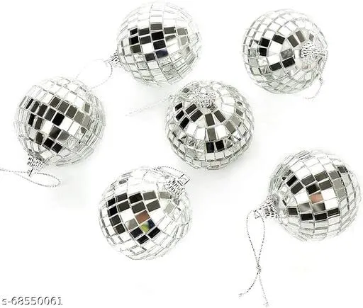 The Decor Affair (Pack of 6 Balls, 3 Inch Size) Reflective Elegance: The Ultimate Hanging Mirror Ball for a Stunning Home Decoration.