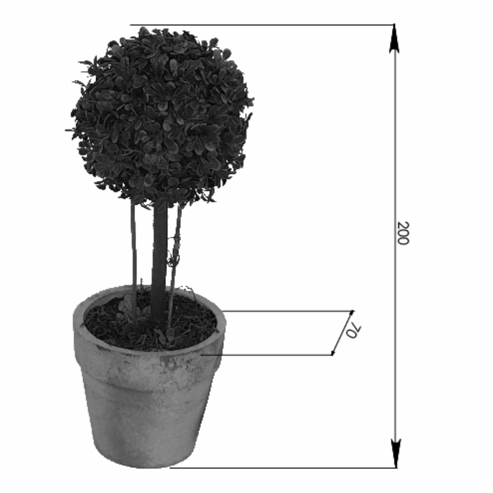 Topiary Ball 20cm Artificial Plant In Terracotta-Look Pot by Criterion