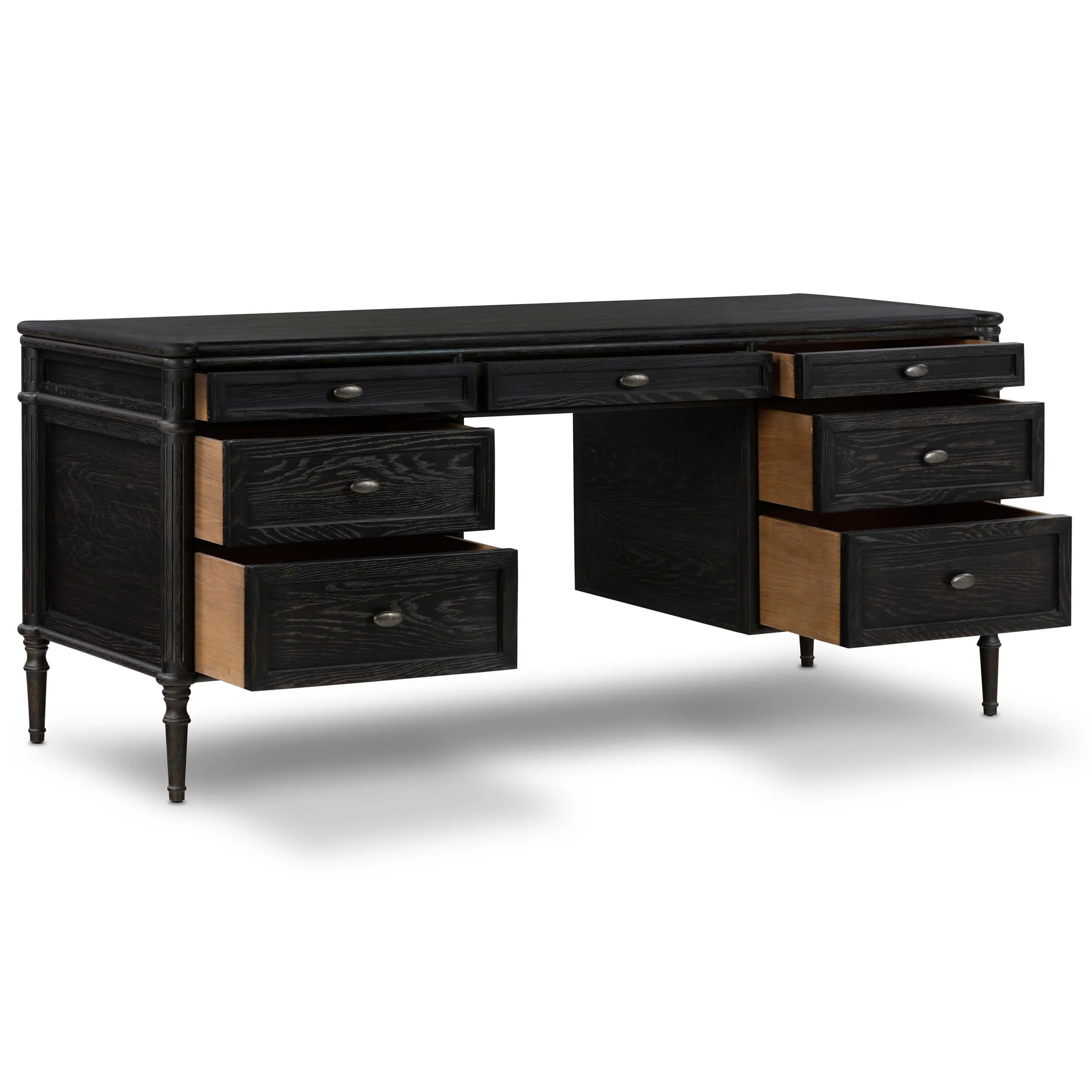 Toulouse Executive Desk, Distresssed Black