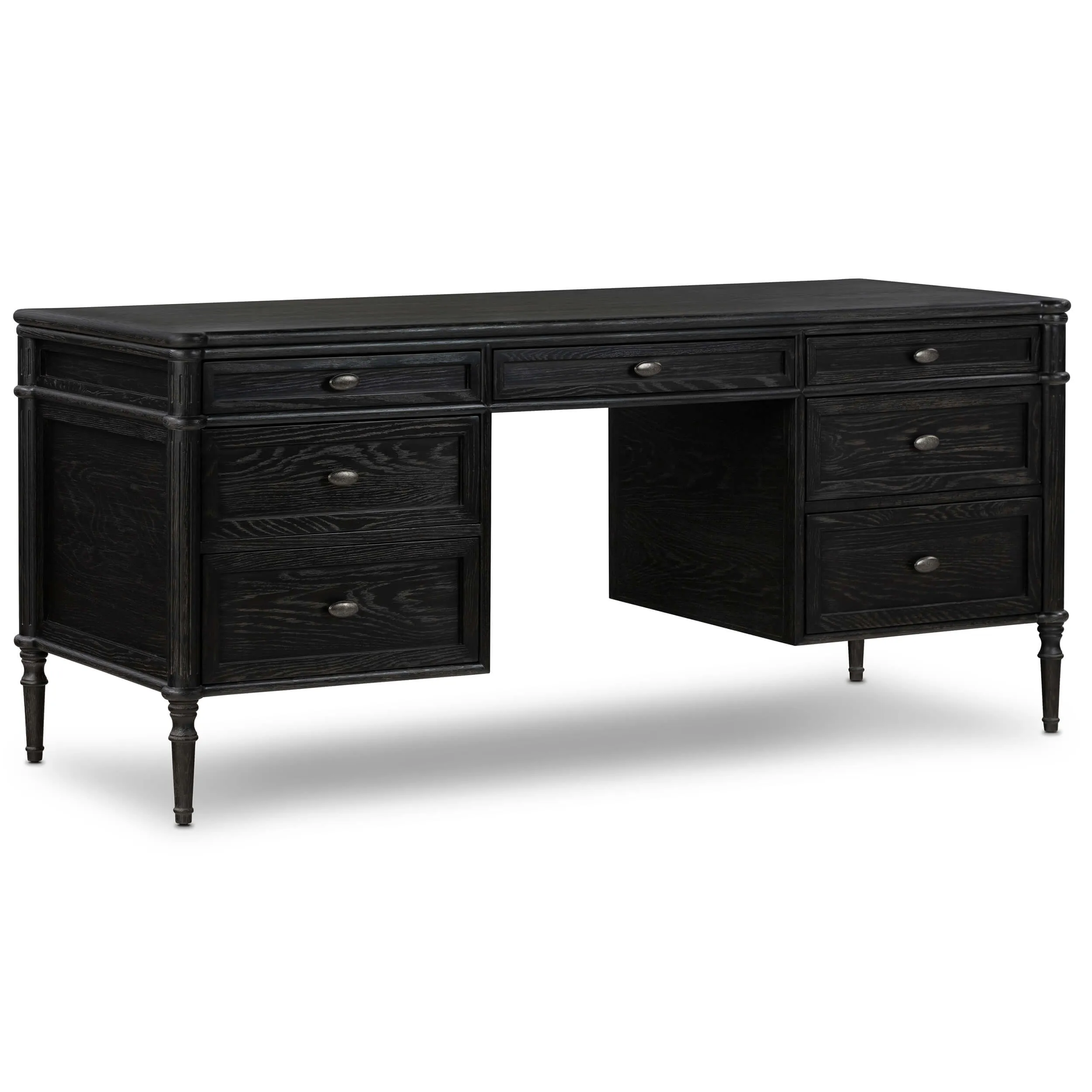 Toulouse Executive Desk, Distresssed Black