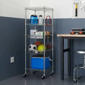 TRINITY EcoStorage 5-Tier NSF Certified Square Rack with Wheels