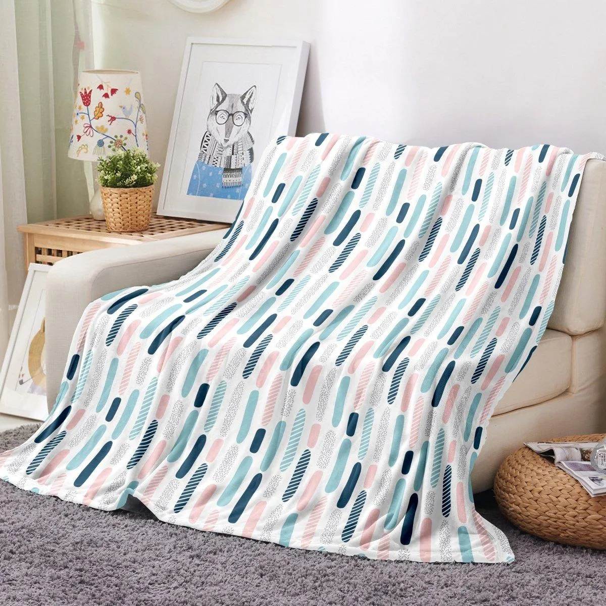Ultra Soft Oversized Plush Core Throw Blanket - Stylish Home Décor for Bed or Couch