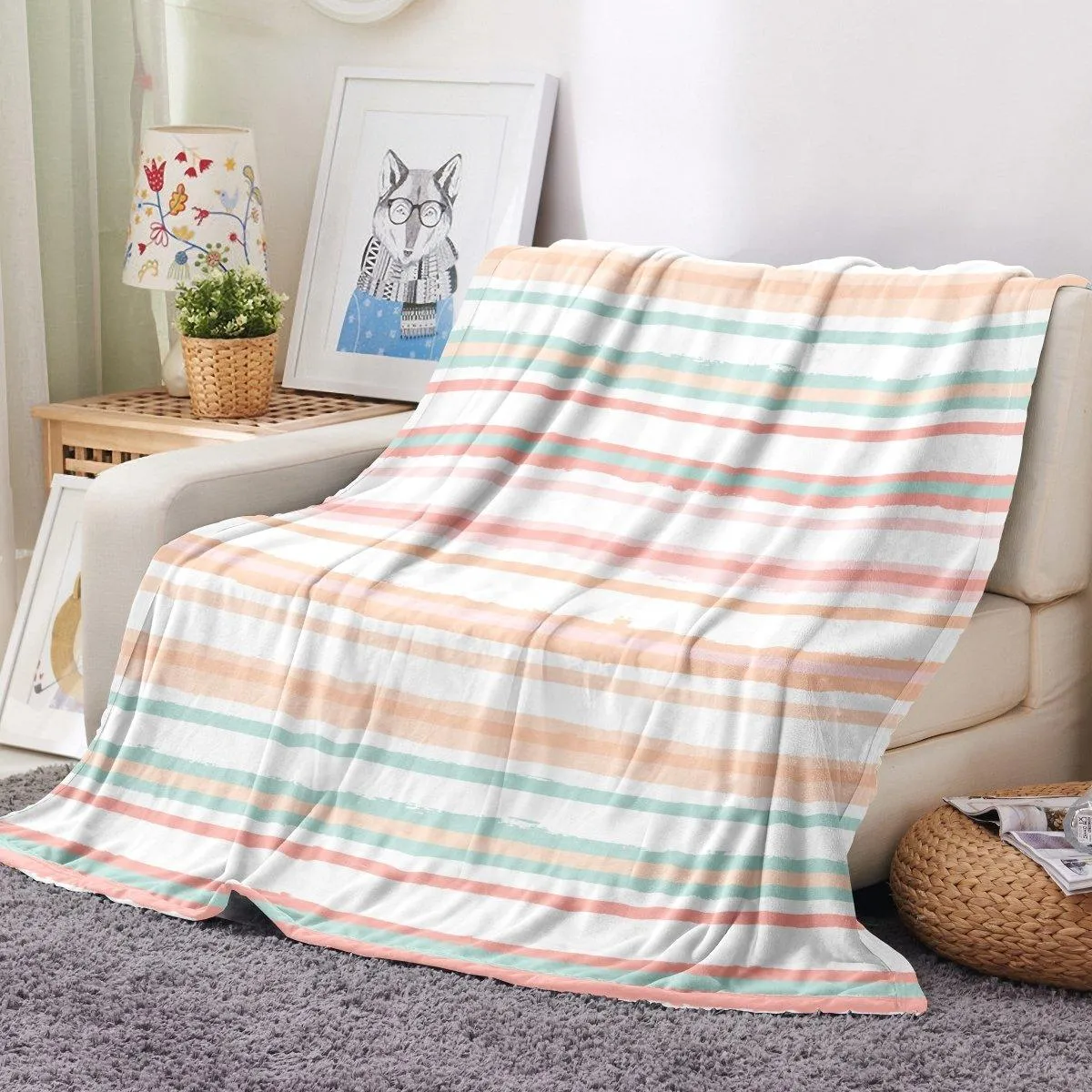 Ultra Soft Oversized Plush Core Throw Blanket - Stylish Home Décor for Bed or Couch