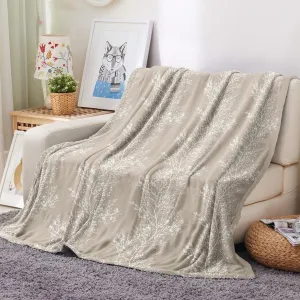 Ultra Soft Oversized Plush Foliage Throw Blanket - Stylish Home Décor for Bed or Couch