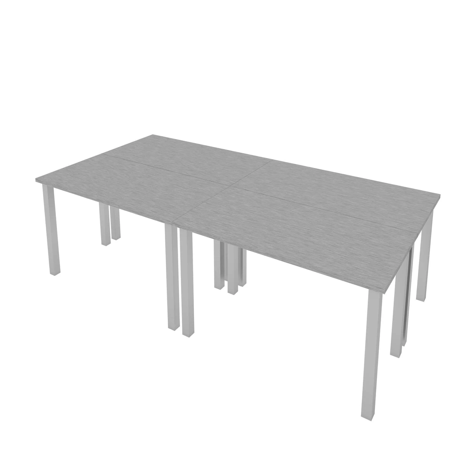 Universel 4-Piece Set Including 4 24″ × 48″ Table Desks with Square Metal Legs - Available in 3 Colours